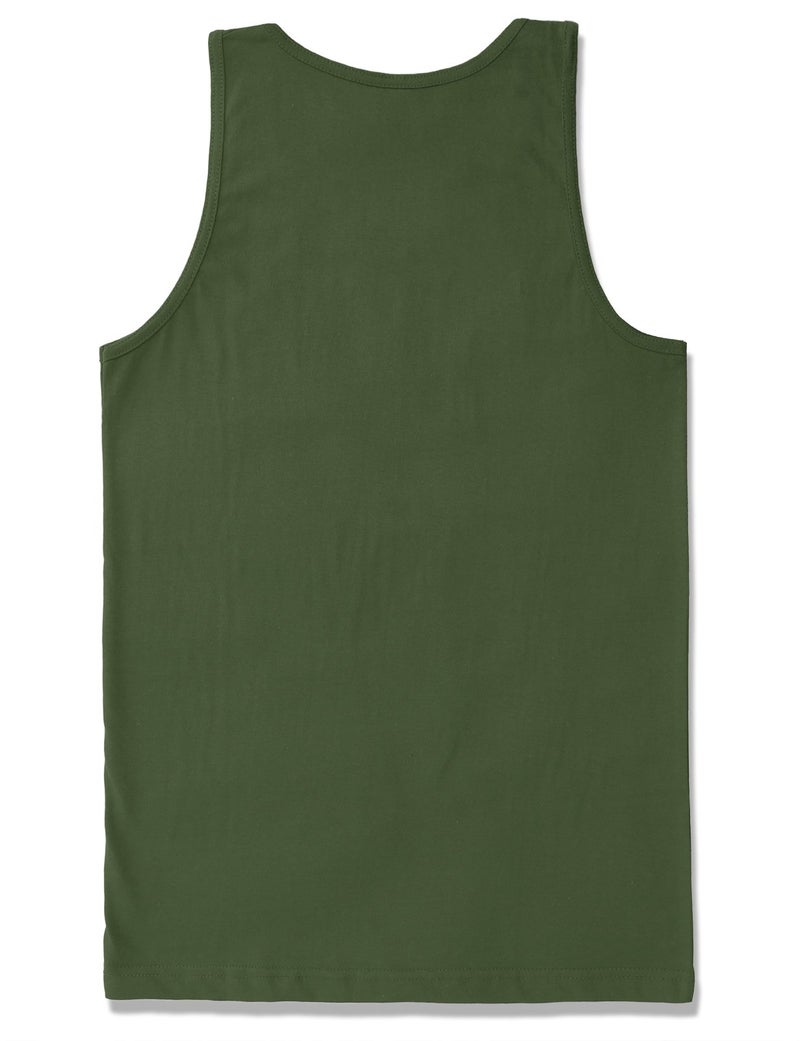 JD Apparel Menâ€™s Sleeveless Tank Top â€“ Everyday Casual Shirt, Military Green, Medium - Image 2